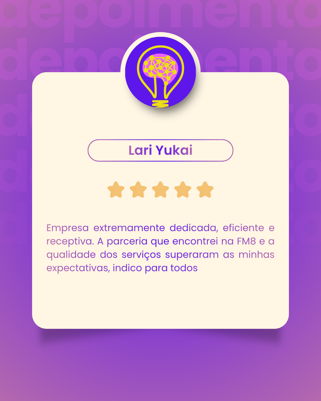 Avaliação de cliente FM8